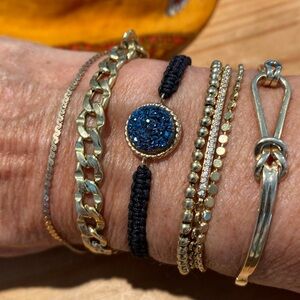 🎉 14K BLUE DRUZY SLIDE BRACELET ‼️